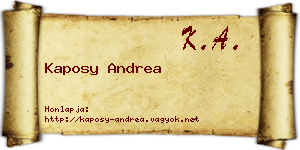 Kaposy Andrea névjegykártya