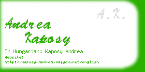 andrea kaposy business card